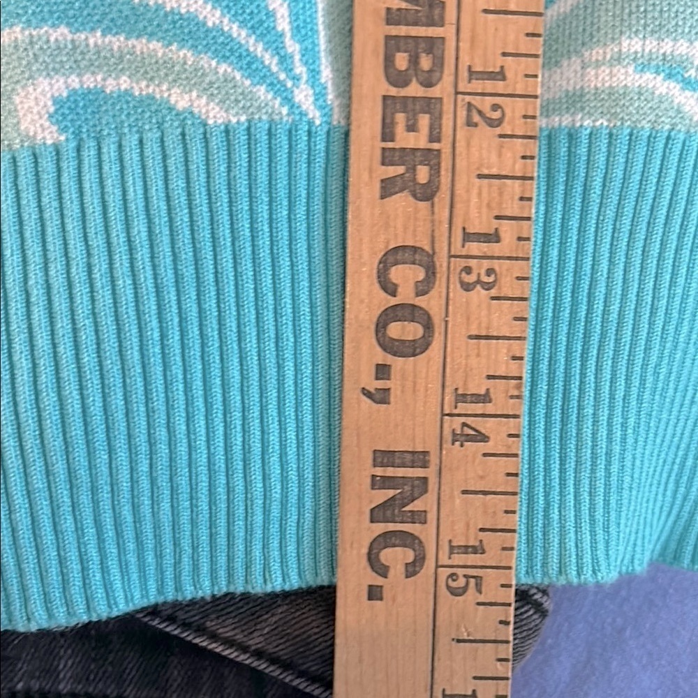 Garage Y2K Swirl Knit Crop Tank Top Aqua Blue XS Fitted Stretch Mermaidcore - Picture 10 of 11